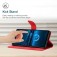 Stitched Embossed PU Leather + TPU Wallet Case with Stand & Wrist Strap for iPhone 17 Pro Max - Red