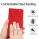 Stitched Embossed PU Leather + TPU Wallet Case with Stand & Wrist Strap for iPhone 17 Pro Max - Red