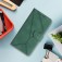 Stitched Embossed PU Leather + TPU Wallet Case with Stand & Wrist Strap for iPhone 17 Pro Max - Green