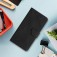Stitched Embossed PU Leather + TPU Wallet Case with Stand & Wrist Strap for iPhone 17 Pro Max - Black