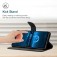 Stitched Embossed PU Leather + TPU Wallet Case with Stand & Wrist Strap for iPhone 17 Pro Max - Black