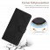 Stitched Embossed PU Leather + TPU Wallet Case with Stand & Wrist Strap for iPhone 17 Pro Max - Black
