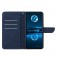 Stitched Embossed PU Leather + TPU Wallet Case with Stand & Wrist Strap for iPhone 17 Pro Max - Blue