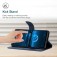 Stitched Embossed PU Leather + TPU Wallet Case with Stand & Wrist Strap for iPhone 17 Pro Max - Blue
