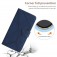 Stitched Embossed PU Leather + TPU Wallet Case with Stand & Wrist Strap for iPhone 17 Pro Max - Blue