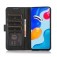 Cow-Texture PU Leather + TPU Wallet Stand Case for iPhone 17 Pro Max - Black