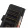 Cow-Texture PU Leather + TPU Wallet Stand Case for iPhone 17 Pro Max - Black
