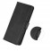 Cow-Texture PU Leather + TPU Wallet Stand Case for iPhone 17 Pro Max - Black