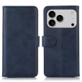 Cow-Texture PU Leather + TPU Wallet Stand Case for iPhone 17 Pro Max - Blue
