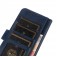 Cow-Texture PU Leather + TPU Wallet Stand Case for iPhone 17 Pro Max - Blue