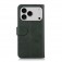Cow-Texture PU Leather + TPU Wallet Stand Case for iPhone 17 Pro Max - Green