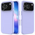 Solid-Color Silicone + PC Case with Soft Fabric Interior Lining for iPhone 17 Pro Max - Purple