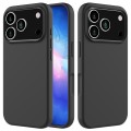 Solid-Color Silicone + PC Case with Soft Fabric Interior Lining for iPhone 17 Pro Max - Black
