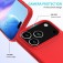 Solid-Color Silicone + PC Case with Soft Fabric Interior Lining for iPhone 17 Pro Max - Red