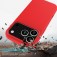 Solid-Color Silicone + PC Case with Soft Fabric Interior Lining for iPhone 17 Pro Max - Red