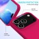 Solid-Color Silicone + PC Case with Soft Fabric Interior Lining for iPhone 17 Pro Max - Rose Red