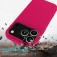 Solid-Color Silicone + PC Case with Soft Fabric Interior Lining for iPhone 17 Pro Max - Rose Red