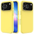Solid-Color Silicone + PC Case with Soft Fabric Interior Lining for iPhone 17 Pro Max - Lemon Yellow
