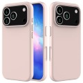 Solid-Color Silicone + PC Case with Soft Fabric Interior Lining for iPhone 17 Pro Max - Sand Pink