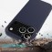 Solid-Color Silicone + PC Case with Soft Fabric Interior Lining for iPhone 17 Pro Max - Midnight Blue