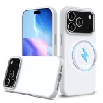 Silicone + PC MagSafe-Compatible Shockproof Case with Soft Microfiber Interior Lining for iPhone 17 Pro Max - White
