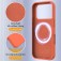 Silicone + PC MagSafe-Compatible Shockproof Case with Soft Microfiber Interior Lining for iPhone 17 Pro Max - Gold Orange