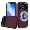 Silicone + PC MagSafe-Compatible Shockproof Case with Soft Microfiber Interior Lining for iPhone 17 Pro Max - Plum Color