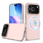 Silicone + PC MagSafe-Compatible Shockproof Case with Soft Microfiber Interior Lining for iPhone 17 Pro Max - Sand Pink