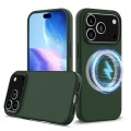 Silicone + PC MagSafe-Compatible Shockproof Case with Soft Microfiber Interior Lining for iPhone 17 Pro Max - Dark Green