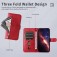 Calf-Texture Zipper Wallet Case with Stand for iPhone 17 Pro Max - Red