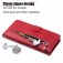 Calf-Texture Zipper Wallet Case with Stand for iPhone 17 Pro Max - Red