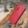 Calf-Texture Zipper Wallet Case with Stand for iPhone 17 Pro Max - Red