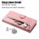 Calf-Texture Zipper Wallet Case with Stand for iPhone 17 Pro Max - Rose Gold