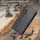 Calf-Texture Zipper Wallet Case with Stand for iPhone 17 Pro Max - Black