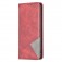 Rhombus-Texture PU Leather + TPU Magnetic Wallet Stand Case for iPhone 17 Pro Max - Red