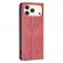 Rhombus-Texture PU Leather + TPU Magnetic Wallet Stand Case for iPhone 17 Pro Max - Red