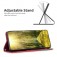 Rhombus-Texture PU Leather + TPU Magnetic Wallet Stand Case for iPhone 17 Pro Max - Red