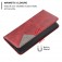 Rhombus-Texture PU Leather + TPU Magnetic Wallet Stand Case for iPhone 17 Pro Max - Red