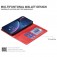 Rhombus-Texture PU Leather + TPU Magnetic Wallet Stand Case for iPhone 17 Pro Max - Red