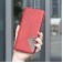 Rhombus-Texture PU Leather + TPU Magnetic Wallet Stand Case for iPhone 17 Pro Max - Red