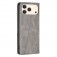 Rhombus-Texture PU Leather + TPU Magnetic Wallet Stand Case for iPhone 17 Pro Max - Grey