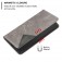 Rhombus-Texture PU Leather + TPU Magnetic Wallet Stand Case for iPhone 17 Pro Max - Grey