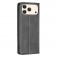 Rhombus-Texture PU Leather + TPU Magnetic Wallet Stand Case for iPhone 17 Pro Max - Black