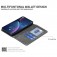 Rhombus-Texture PU Leather + TPU Magnetic Wallet Stand Case for iPhone 17 Pro Max - Black