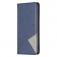 Rhombus-Texture PU Leather + TPU Magnetic Wallet Stand Case for iPhone 17 Pro Max - Blue