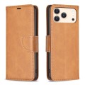 Lambskin-Texture PU Leather + TPU Flip Wallet Stand Case with Lanyard for iPhone 17 Pro Max - Yellow
