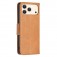 Lambskin-Texture PU Leather + TPU Flip Wallet Stand Case with Lanyard for iPhone 17 Pro Max - Yellow