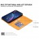 Lambskin-Texture PU Leather + TPU Flip Wallet Stand Case with Lanyard for iPhone 17 Pro Max - Yellow