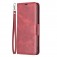 Lambskin-Texture PU Leather + TPU Flip Wallet Stand Case with Lanyard for iPhone 17 Pro Max - Red