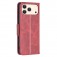 Lambskin-Texture PU Leather + TPU Flip Wallet Stand Case with Lanyard for iPhone 17 Pro Max - Red